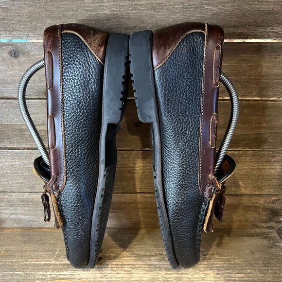 Mens Allen Edmonds Nausha Black Leather Fringe Tassel Comfort Loafers Size 11 D - Picture 4 of 6